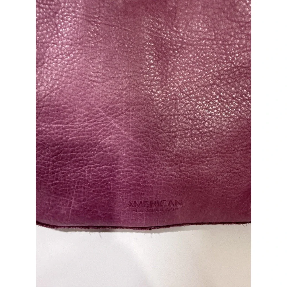American Leather Co Plum Satchel Shoulder Bag Handbag Purse Purple
